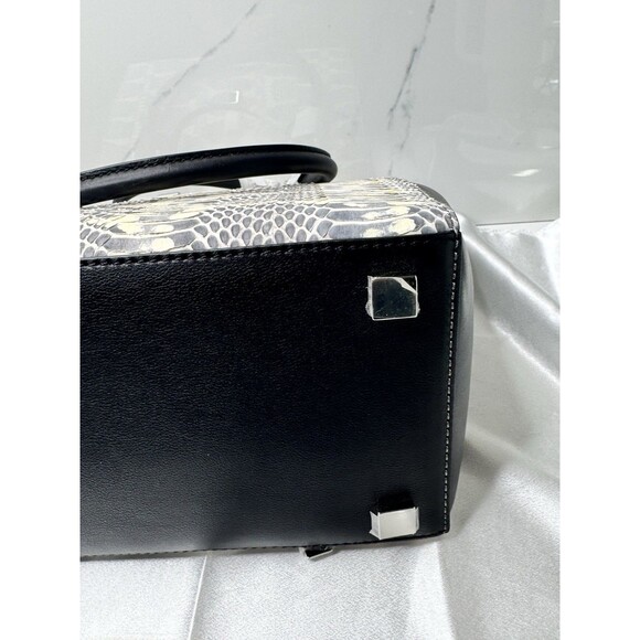 Michael Kors Collection Miranda Large Tote Black White Python Snake Leather Bag - Picture 12 of 13